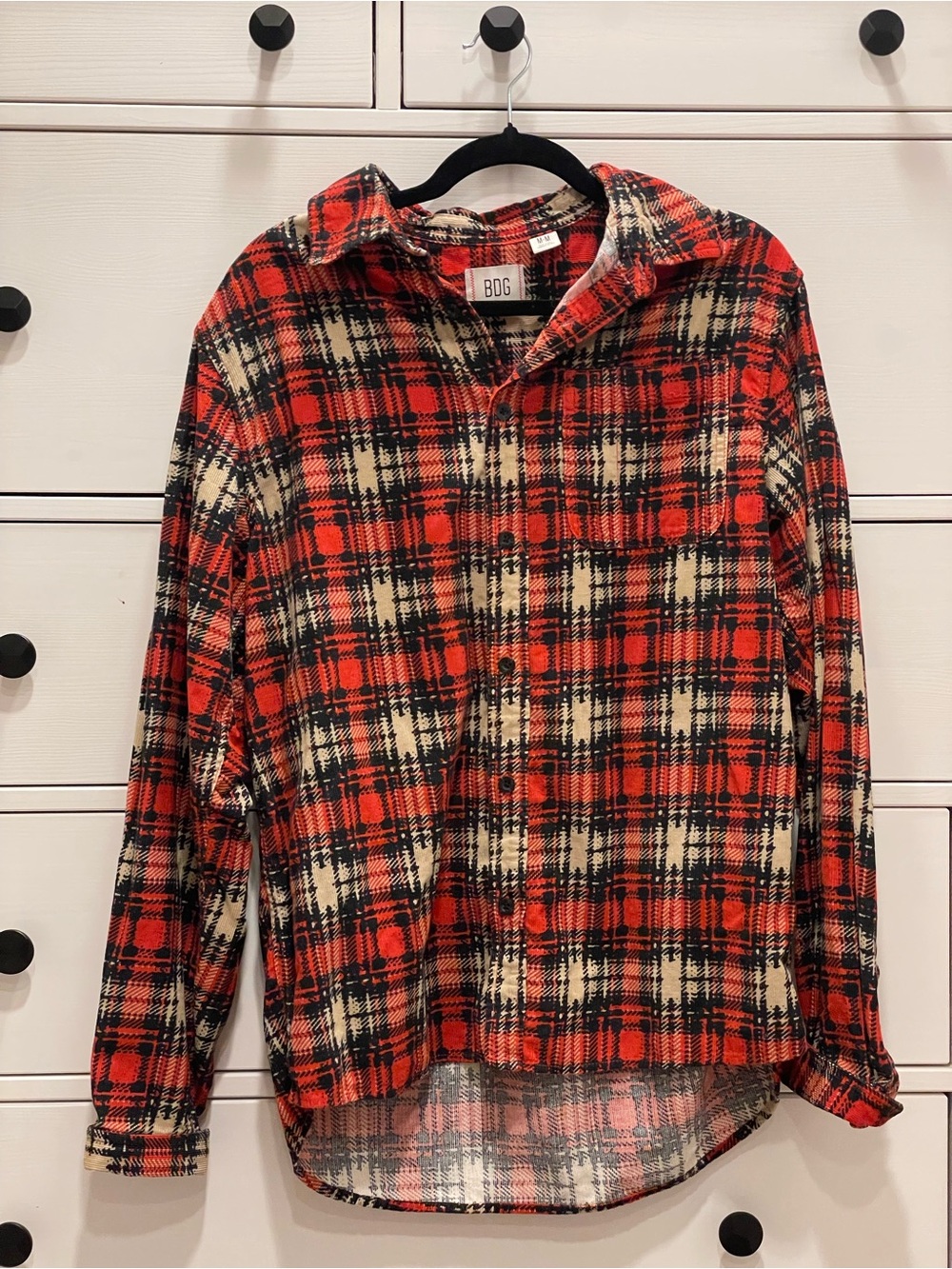BDG Red and Black Plaid Button-Down Shirt